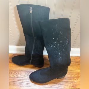 Azura womens black beaded boots Sz 10